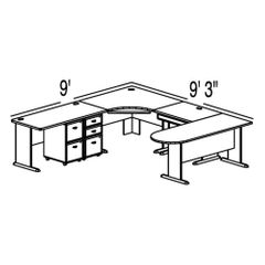 Bush Advantage Beech Design 36 - Plan For 9' by 10' Work Station