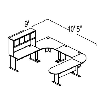 Bush Advantage Beech Design 40 - Plan For 9' by 11' Work Station