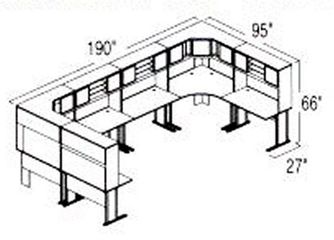 Bush Advantage Beech Design 46 - Plan For Multi-Station 8' by 8' Work Station