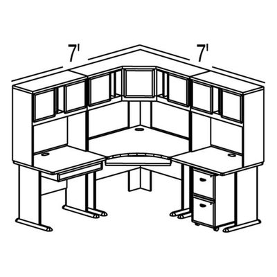 Bush Advantage Hansen Cherry Design 14 - Plan For 7' by 7' Work Station