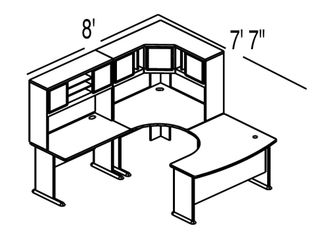 Bush Advantage Hansen Cherry Design 17 - Plan For 8' by 8' Work Station