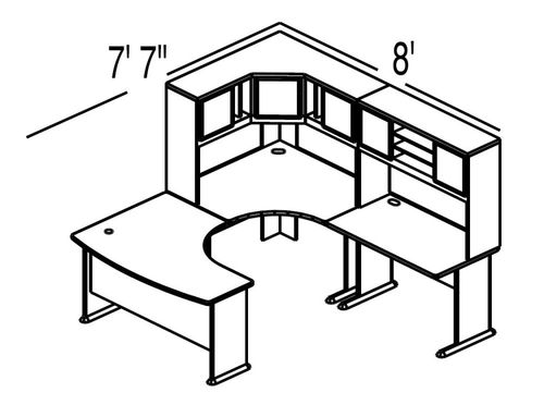 Bush Advantage Hansen Cherry Design 18 - Plan For 8' by 8' Work Station