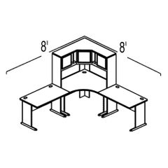 Bush Advantage Hansen Cherry Design 19 - Plan For 8' by 8' Work Station