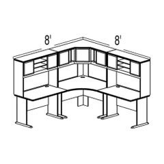 Bush Advantage Hansen Cherry Design 21 - Plan For 8' by 8' Work Station