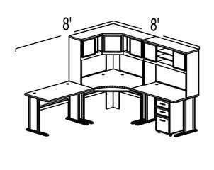 Bush Advantage Hansen Cherry Design 24 - Plan For 8' by 8' Work Station