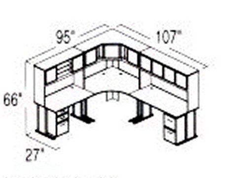 Bush Advantage Hansen Cherry Design 27 - Plan For 8' by 9' Work Station