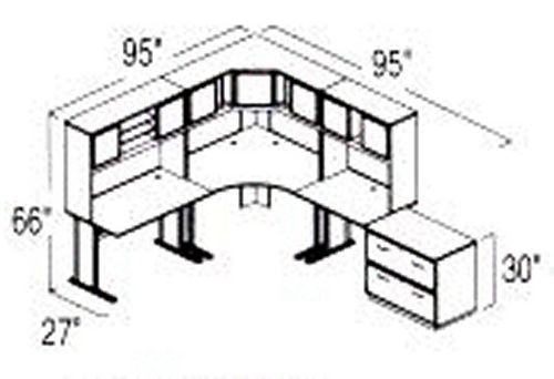 Bush Advantage Hansen Cherry Design 29 - Plan For 8' by 10' Work Station
