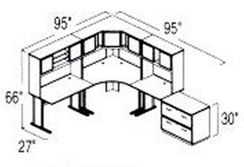 Bush Advantage Hansen Cherry Design 29 - Plan For 8' by 10' Work Station