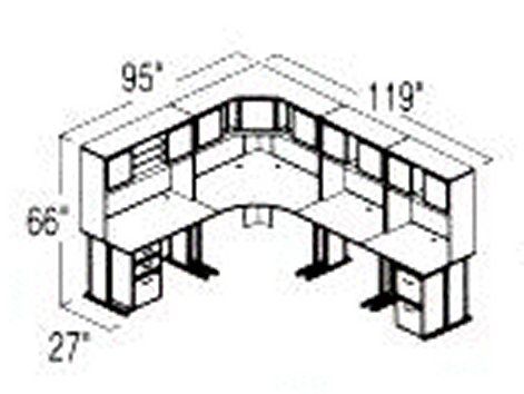 Bush Advantage Hansen Cherry Design 31 - Plan For 8' by 10' Work Station