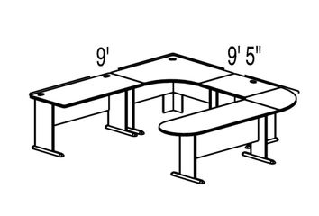 Bush Advantage Hansen Cherry Design 38 - Plan For 9' by 10' Work Station