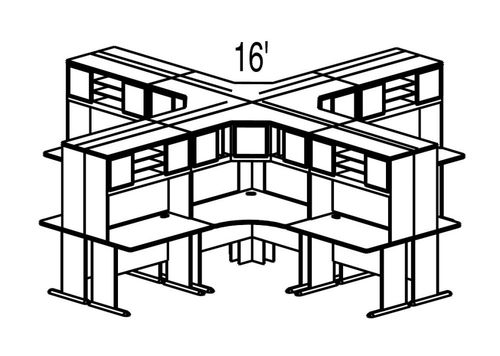 Bush Advantage Hansen Cherry Design 47 - Plan For Multi-Station 8' by 8' Work Station