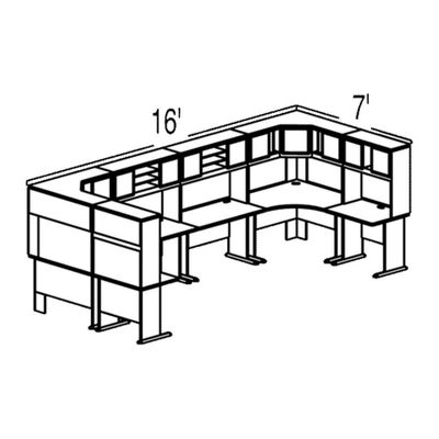 Bush Advantage Hansen Cherry Design 49 - Plan For 16' by 7' Work Station
