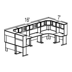 Bush Advantage Hansen Cherry Design 49 - Plan For 16' by 7' Work Station