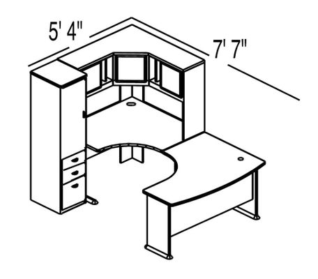 Bush Advantage Light Oak Design 11 - Plan For Smaller Work Station