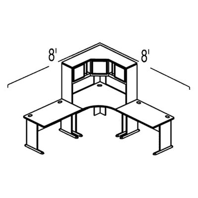 Bush Advantage Light Oak Design 19 - Plan For 8' by 8' Work Station