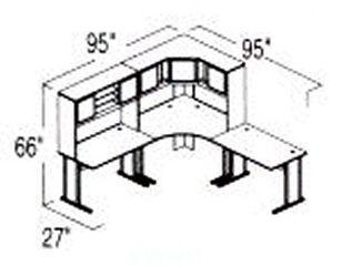 Bush Advantage Light Oak Design 20 - Plan For 8' by 8' Work Station