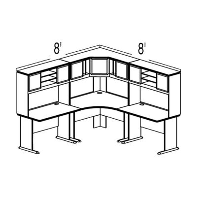 Bush Advantage Light Oak Design 21 - Plan For 8' by 8' Work Station