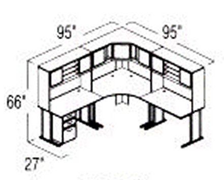 Bush Advantage Light Oak Design 22 - Plan For 8' by 8' Work Station