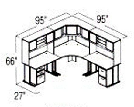 Bush Advantage Light Oak Design 23 - Plan For 8' by 8' Work Station