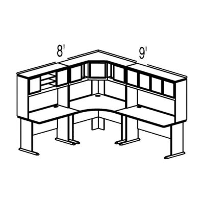 Bush Advantage Light Oak Design 26 - Plan For 8' by 9' Work Station
