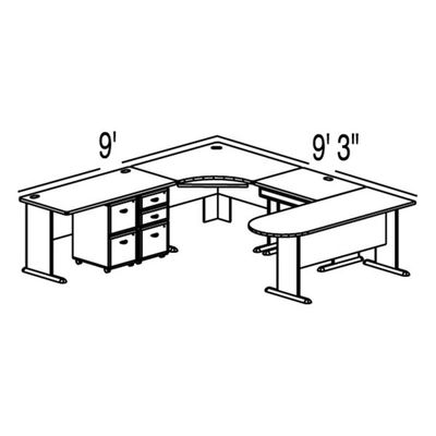 Bush Advantage Light Oak Design 36 - Plan For 9' by 10' Work Station