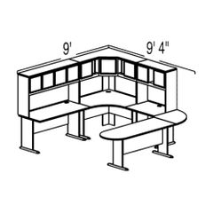 Bush Advantage Light Oak Design 37 - Plan For 9' by 10' Work Station