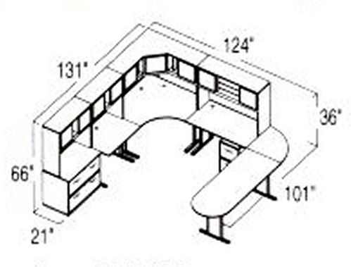 Bush Advantage Light Oak Design 41 - Plan For 11' by 11' Work Station