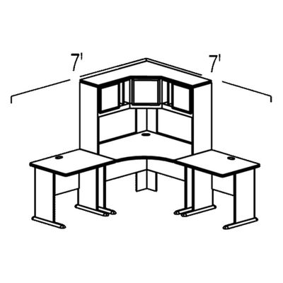 Bush Advantage Medium Cherry Design 12 - Plan For Smaller Work Station