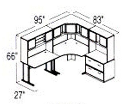 Bush Advantage Medium Cherry Design 16 - Plan For 8' by 7' Work Station