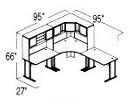 Bush Advantage Medium Cherry Design 20 - Plan For 8' by 8' Work Station