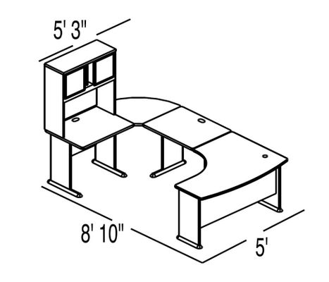 Bush Advantage Medium Cherry Design 32 - Plan For 9' by 6' Work Station