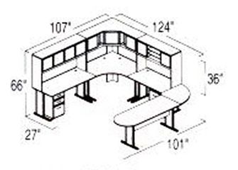 Bush Advantage Medium Cherry Design 39 - Plan For 9' by 11' Work Station