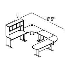 Bush Advantage Medium Cherry Design 40 - Plan For 9' by 11' Work Station