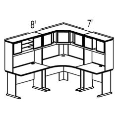 Bush Advantage Pewter Design 15 - Plan For 8' by 7' Work Station