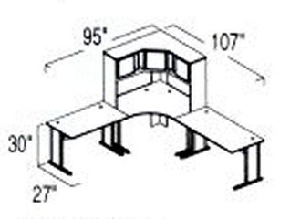 Bush Advantage Pewter Design 25 - Plan For 8' by 9' Work Station