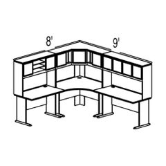 Bush Advantage Pewter Design 26 - Plan For 8' by 9' Work Station