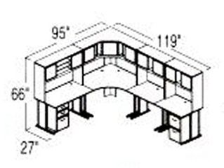 Bush Advantage Pewter Design 31 - Plan For 8' by 10' Work Station