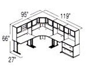 Bush Advantage Slate Design 30 - Plan For 8' by 10' Work Station