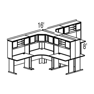 Bush Advantage Slate Design 45 - Plan For Multi-Station 8' by 8' Work Station
