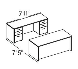 Bush C Series Corsa Hansen Cherry Design 12 - Plan For 5' 11" x 7' 5" Work Station