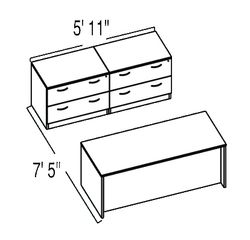 Bush C Series Corsa Hansen Cherry Design 13 - Plan For 5' 11" x 7' 5" Work Station