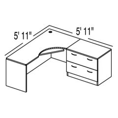 Bush C Series Corsa Hansen Cherry Design 2 - Plan For 5' 11" x 5' 11" Work Station