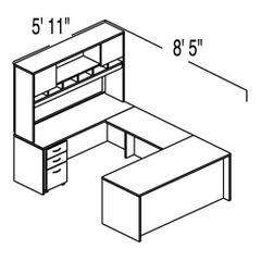 Bush C Series Corsa Hansen Cherry Design 21 - Plan For 5' 11" x 8' 5" Work Station