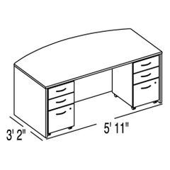 Bush C Series Corsa Light Oak Design 1 - Plan For 3' 2" x 5' 11" Work Station