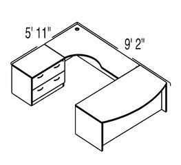 Bush C Series Corsa Mahogany Design 26 - Plan For 5' 11" x 9' 2" Work Station