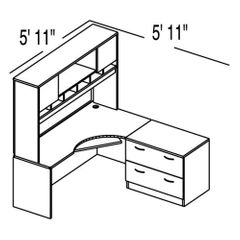 Bush C Series Corsa Mahogany Design 3 - Plan For 5' 11" x 5' 11" Work Station