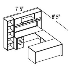 Bush C Series Corsa Mahogany Design 36 - Plan For 7' 5" x 8' 5" Work Station