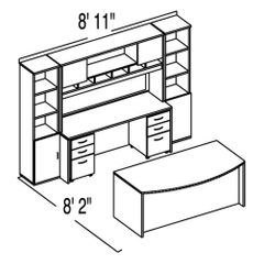 Bush C Series Corsa Maple Design 39 - Plan For 8' 2" x 8' 11" Work Station