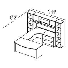 Bush C Series Corsa Maple Design 42 - Plan For 8' 11" x 9' 2" Work Station