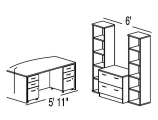 Bush C Series Corsa Maple Design 6 - Plan For 5' 11" x 6' Work Station